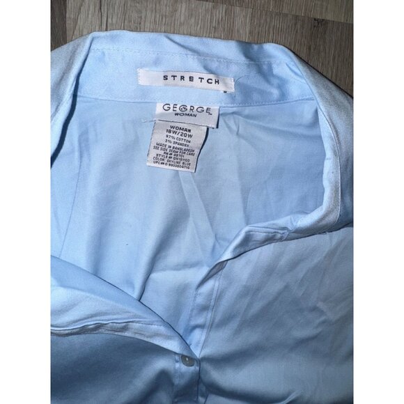 Lane Bryant & George Womens Button-Down Shirts Size 18/20 Polyester & Cotton Ble - Picture 8 of 14